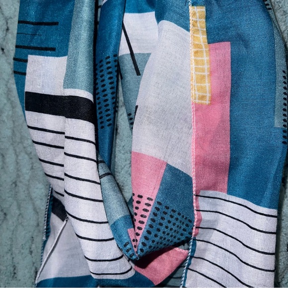 Multicolor Retro Patterned Infinity Scarf - Picture 3 of 6